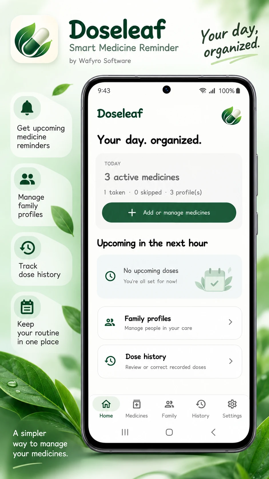 Doseleaf Home screen reference