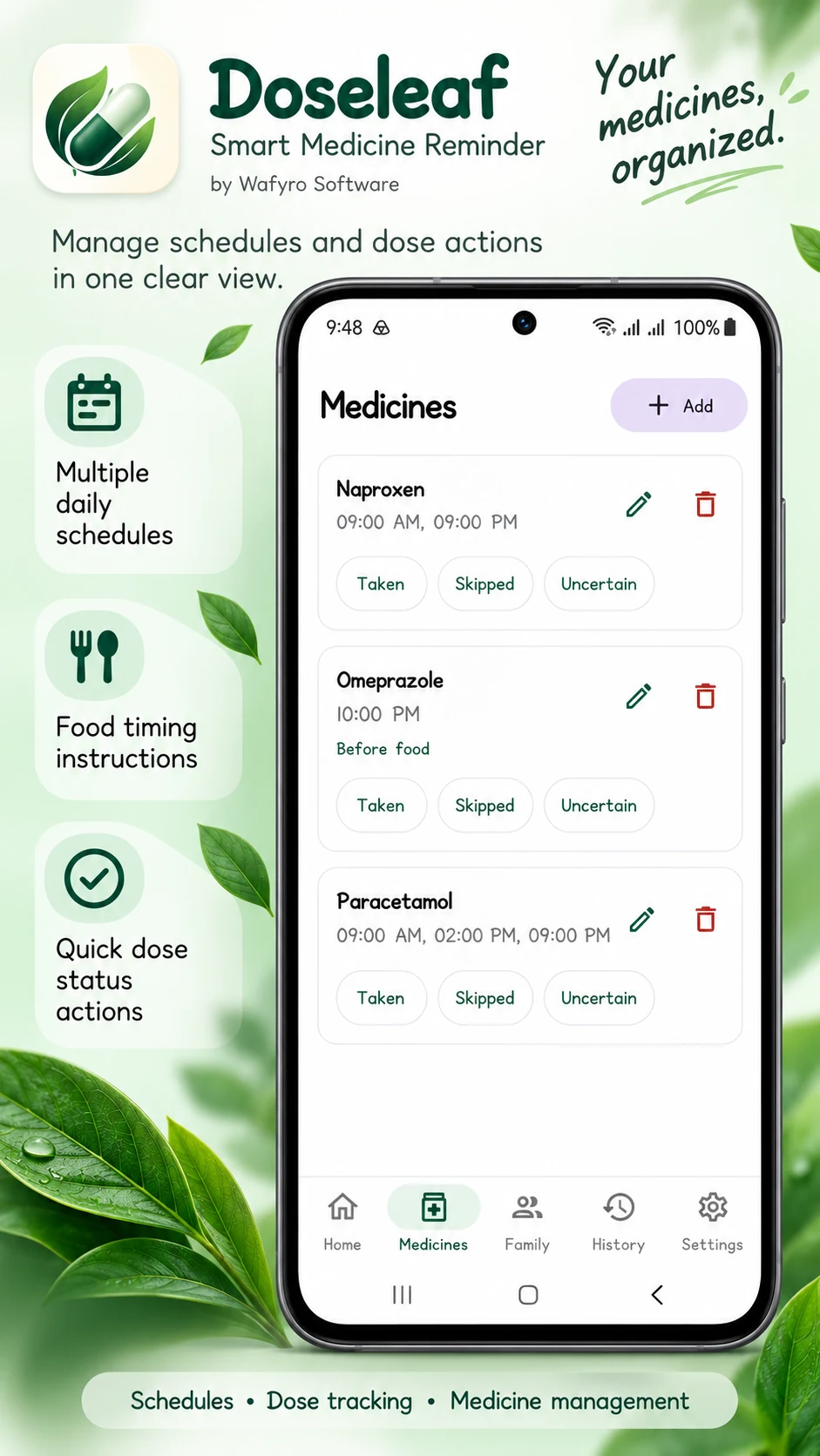 Doseleaf Medicines screen